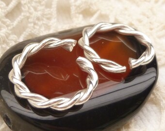 16mm Silver Tone Rope Design Jump Ring (6) - SF87