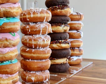 Clear Acrylic Donut Stands | Wedding Donut Stands | Donut Bar | Donut Party | Donut Holder | Donut Wall | Breakfast Bar