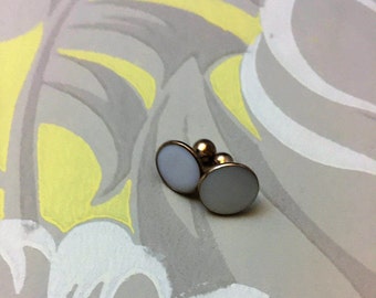 Vintage White and Gold Cufflinks