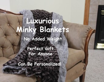 Dorm Room Blanket | Minky Blanket Adult | Minky Throw Blankets | Faux Fur Blanket | Luxury Fur Blanket | Gift for Her | Gift for Him