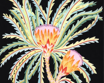 original gouache painting - banskia flowers