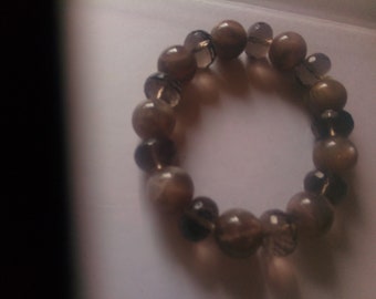 Smoky Quartz & Sunstone a natural stunner 15mm for a 7.5 inch wrist