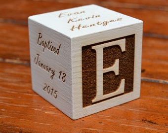 Personalized Baptism gift / Christening / First Holy Communion / Religious Baby Gift / Baptism block /Baptism gift