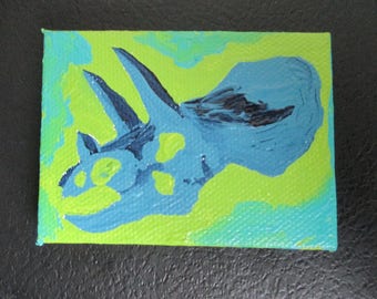 Miniature Triceratops Painting