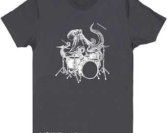 Octopus Playing Drums T Shirt Men's Gildan Ultra Cotton Adult Tee Octopus Shirt Octopus Tee Octopus Tshirt Octopus T Drummer Shirt SEEMBO