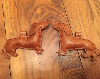 Dachshund sausage dog leather decorations