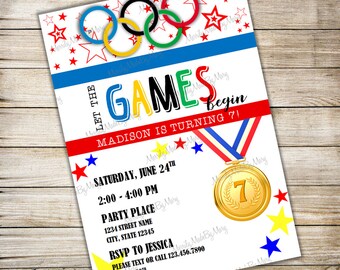 Olympic Games Birthday Party Invitation