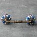 Turquoise Floral Pattern Ceramic Wardrobe Handle