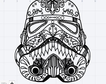 Download Star Wars Storm Trooper Sugar Skull Design SVG EPS DXF Studio
