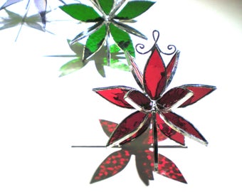 You Pick Any Color and Size - 3D Stained Glass Flower Burst - Hanging Suncatcher Ornament Home and Garden Decor Abstract (MADE TO ORDER)