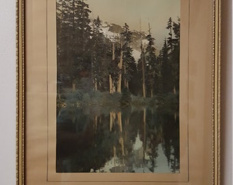 Vintage Mountain Lake Photo Print