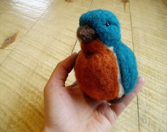 Needle Felted Cute Bluebird Bird
