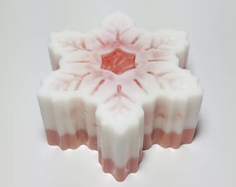 Winter Snowflake Shea Glittered 3.5oz Soap Bar, With Various scents and colors! Minty Mint, Avalanche, Frozen