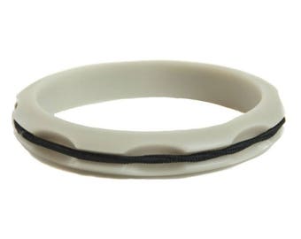 Hair Tie Bracelet, Hair Tie Holder, Sport Hair Tie Bangle - Gray