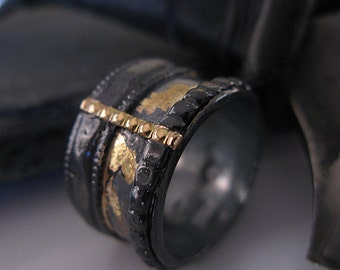 SALE Size 7-1/2 Viking Ring Mens Wedding Band Viking Wedding Ring Mens Wedding Ring Unique Mens Wedding Band Rustic Mens Wedding Ring Black