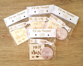 Bachelorette party Kit / Badge Team Bride / bride tribe bracelet / tatoo ephemeral bachelorette party / team bride gold / accessories party bachelorette party / wedding maid of honor