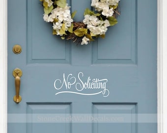 No Soliciting door decal No Soliciting Front door decal door decal no soliciting decal vinyl decal door decor door sticker