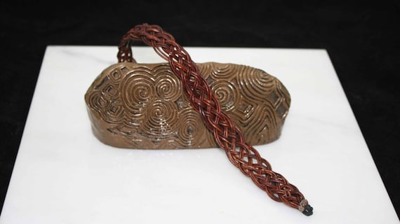 Celtic leather weave in brown