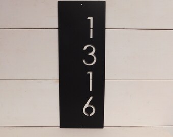 House Number Plaque, Vertical Address Sign, Door Number, Metal House Number, Metal Art, Address Number, Number Sign
