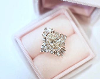 Velvet Ring Box in Blush For Heirloom Rings, Wedding Presentation, and Proposal