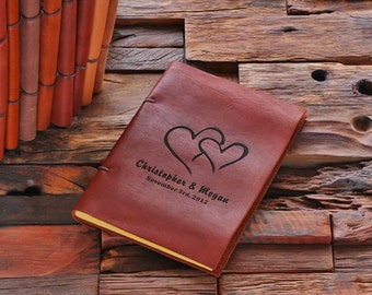 Personalized Monogrammed Leather Engraved Recipe Cookbook Notebook (024205)