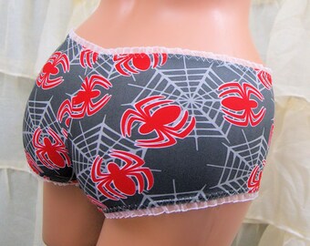 Spider Logo Spiderweb UV Glow Lace Boy Booty Shorts Adult Small - MTCoffinz - Ready to Ship