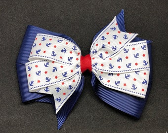 5.5" Navy Blue with Anchors