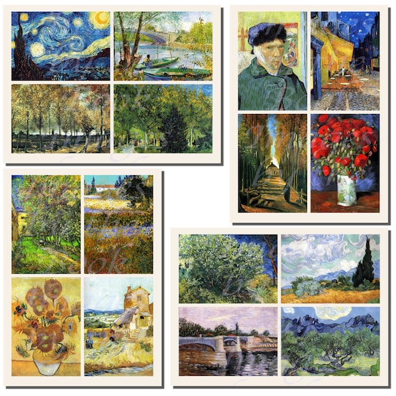 Vincent Van Gogh Printables POSTCARD SIZE 3.5 x 5 Inch or