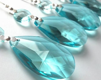 5 Light Aqua 50mm Teardrop Chandelier Crystal Prisms
