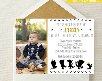 Where the Wild Things Are Photo Invitation // Wild Things Birthday Invitation // Wild Rumpus // Where the Wild Things Are Invite with Photo