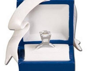 marry me engagement blue box diamond ring hand personalized christmas ornament - Christmas Ornament Ring Box marry me engagement blue box diamond ring hand personalized christmas ornament - Christmas Ornament Ring Box