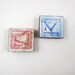 Geometric Red Rubber Stamps, Postage Stamp Border, Stoogia and Kinque, Magnetic Top, Used Hand Stamp, Satire Humor, Adult Comedy