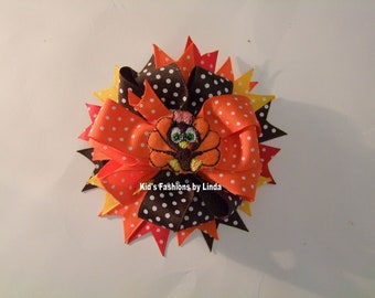 Turkey Multi-Color Swiss Dot Hair Bow