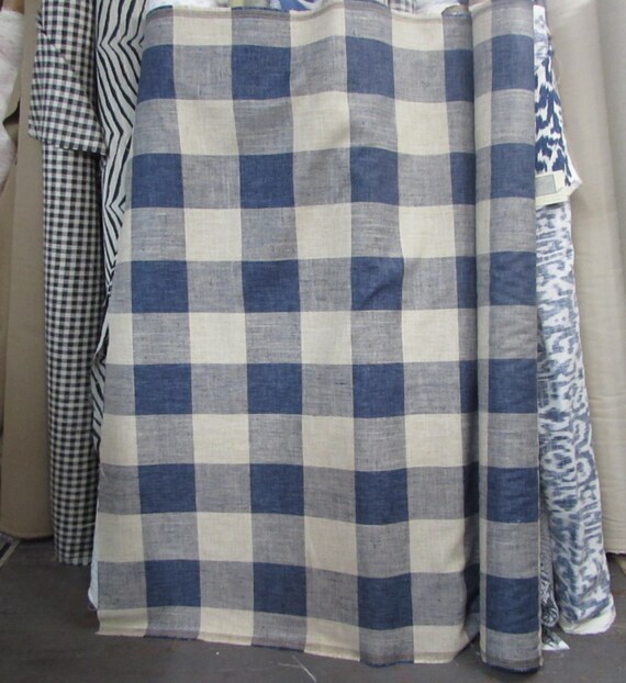 very french RUSTIC WOVEN buffalo check indigo blue/cream