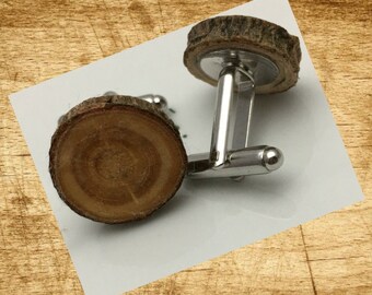 Wood Slice Cufflinks