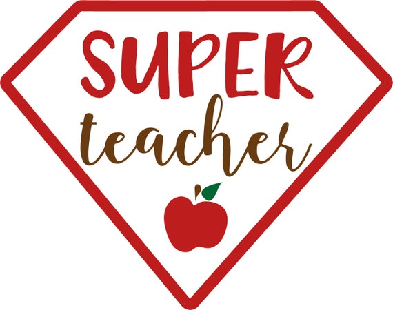Download Super Teacher Superman Apple Logo Cut File for Silhouette