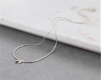 Liquid Silver Heart Charm Necklace