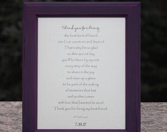 Bridesmaid Poem Best Friend Poem Bridesmaids Personalized