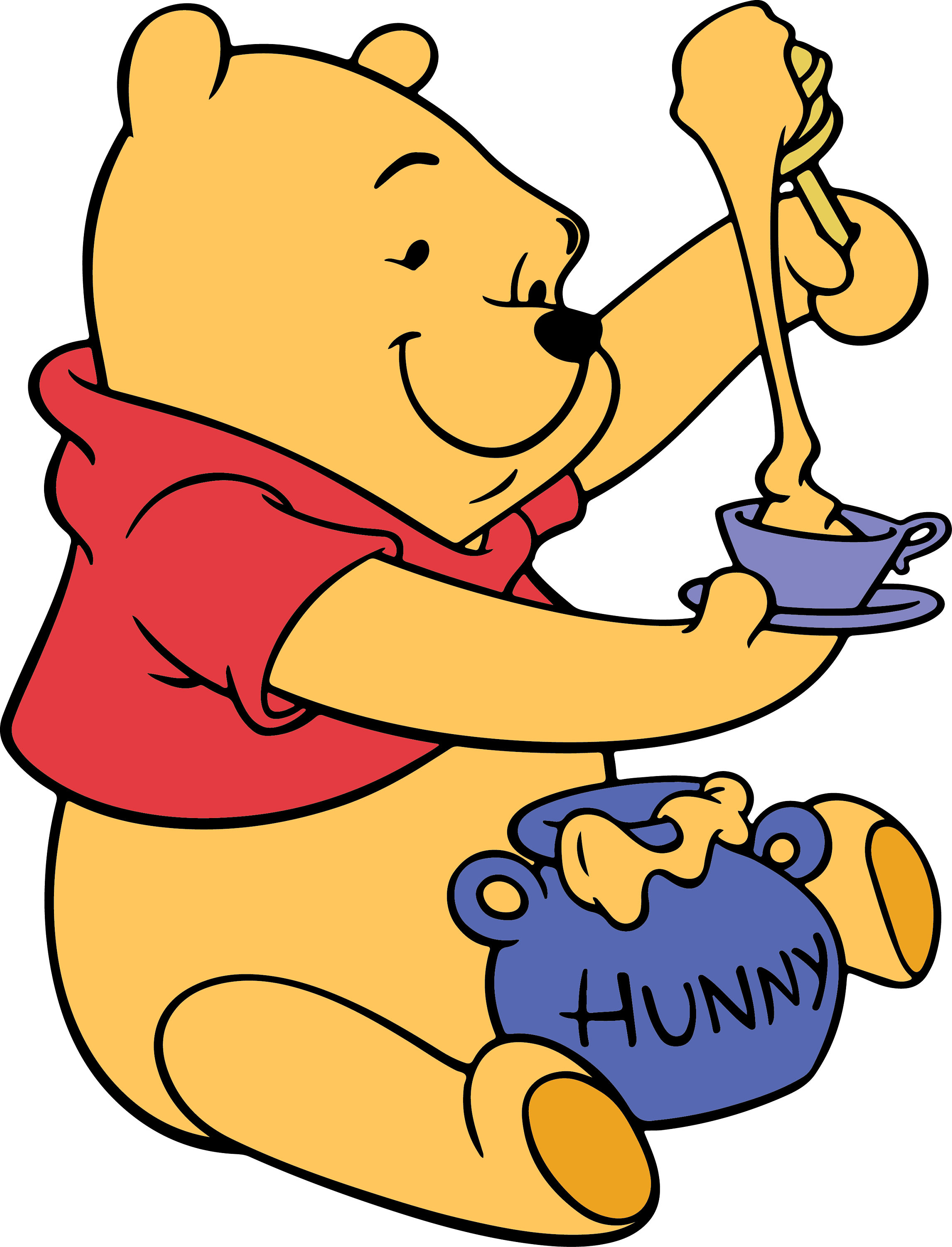 Pooh Bear Svg/Eps/Png/Jpg/Cliparts,Printable, Silhouette and Cricut