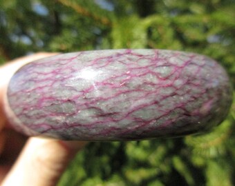 Sugilite Bangle Bracelet-Sze Medium-Chunky Ultra Violet Purple/Moss Green Gemstone Bracelet-Natural Crystal Quartz Stone Bangle-South Africa