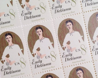 Set of 10 Emily Dickinson 8c unused postage stamp from 1971
