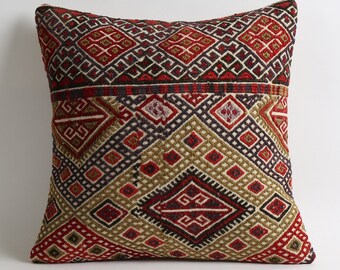 kelim kissen, 16x16 kilim pillow, floor cushion cover, area pillow, kilim, vintage pillows, beautiful pillow, woven pillow, pillow outdoor