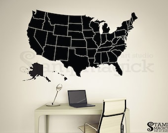 united states map wall decal america wall map borders outlines vinyl chalkboard dry erase