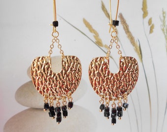 Earrings sleeper metal pendant beads U chic