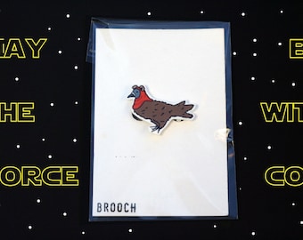 Star Wars Pigeon Parody Illustration Brooch - Ewok