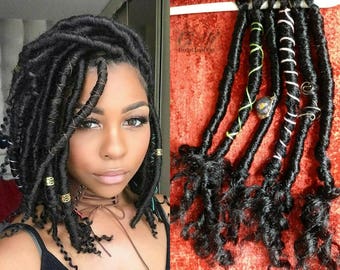 120 Pc Lot Goddess Faux Locs Dread Locs HANDMADE Easy to Install Pre Looped Crochet Braids Hair Extensions