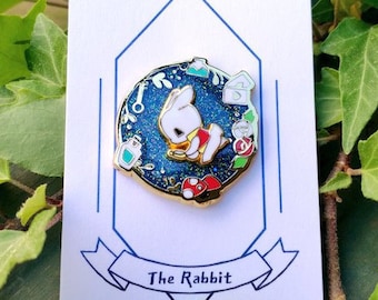 Spinning rabbit hard enamel pin(Blue)