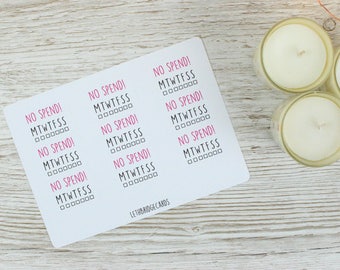 No Spend Vinyl Planner Stickers; Checklist stickers; Colour Coding; Filofaxing; Erin Condren; Inkwell Press; Plum Paper; Kikki K