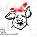 Pig with bandana svg, pdf, png, eps,dxf, studio3, sublimation, print, digital file, cricut, silhouette, brother, cut file