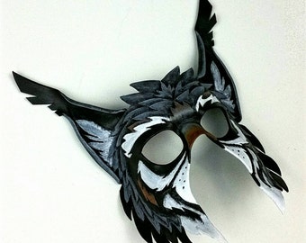 Bold Lynx Leather Mask Big Cat Leather Mask Sturdy Roleplay Mask